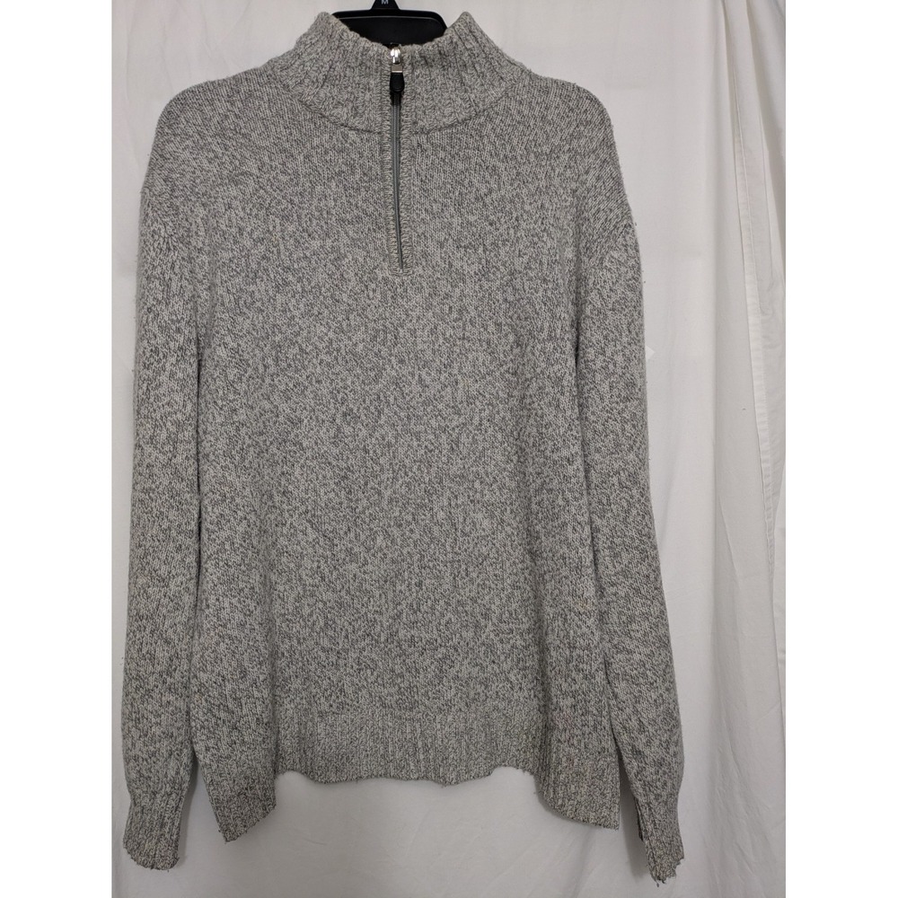 Giorgiolini Italian Wool Cashmere Blend 1/4 Zip Sweater Men's L Gray